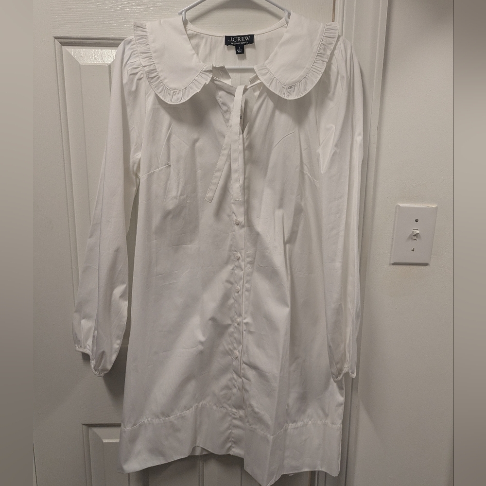 J.Crew White Button-Up Dress